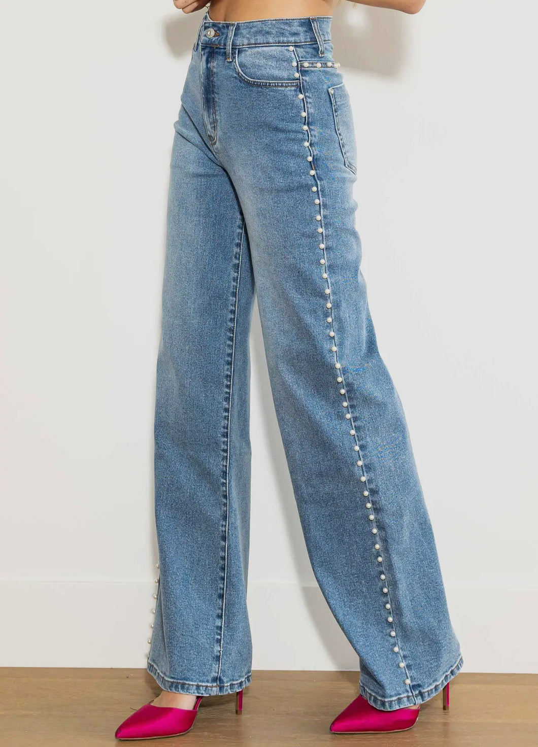 Pearl High-Rise Wideleg Jeans